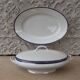 Vegetable and its dish Limoges porcelain blue and gold fillet