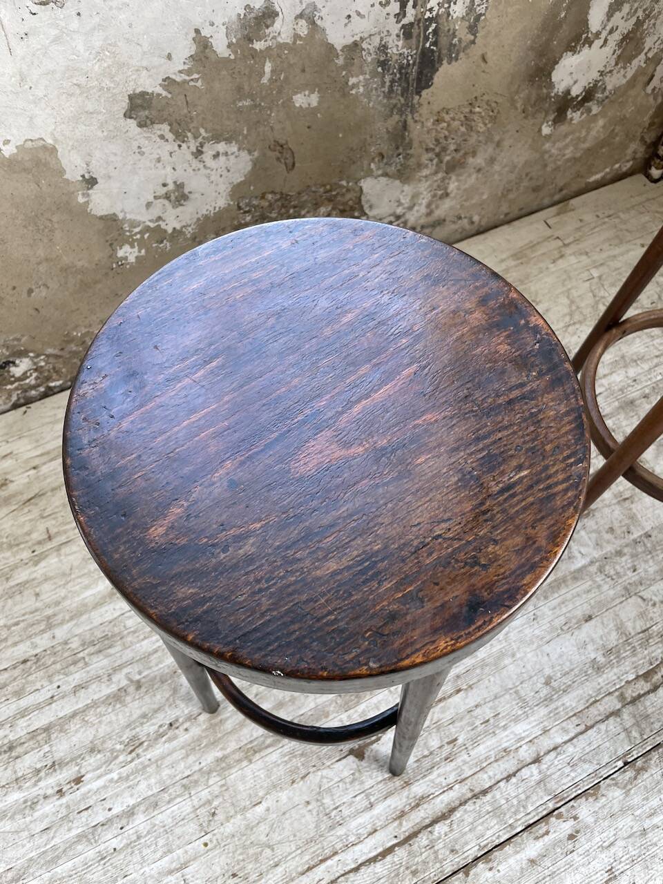 Set of three high bistro stools