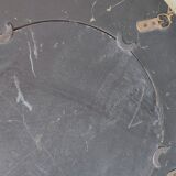 Vintage hand painted wooden round wall mirror