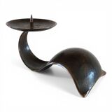 Bauhaus Sculptural Bronze Candlestick by Benno Meyer, 1930
