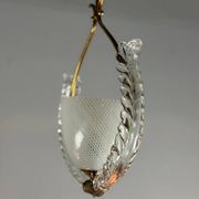 Venetian chandelier in colorless Murano glass, "Vetro à reticello" cut, circa 1950
