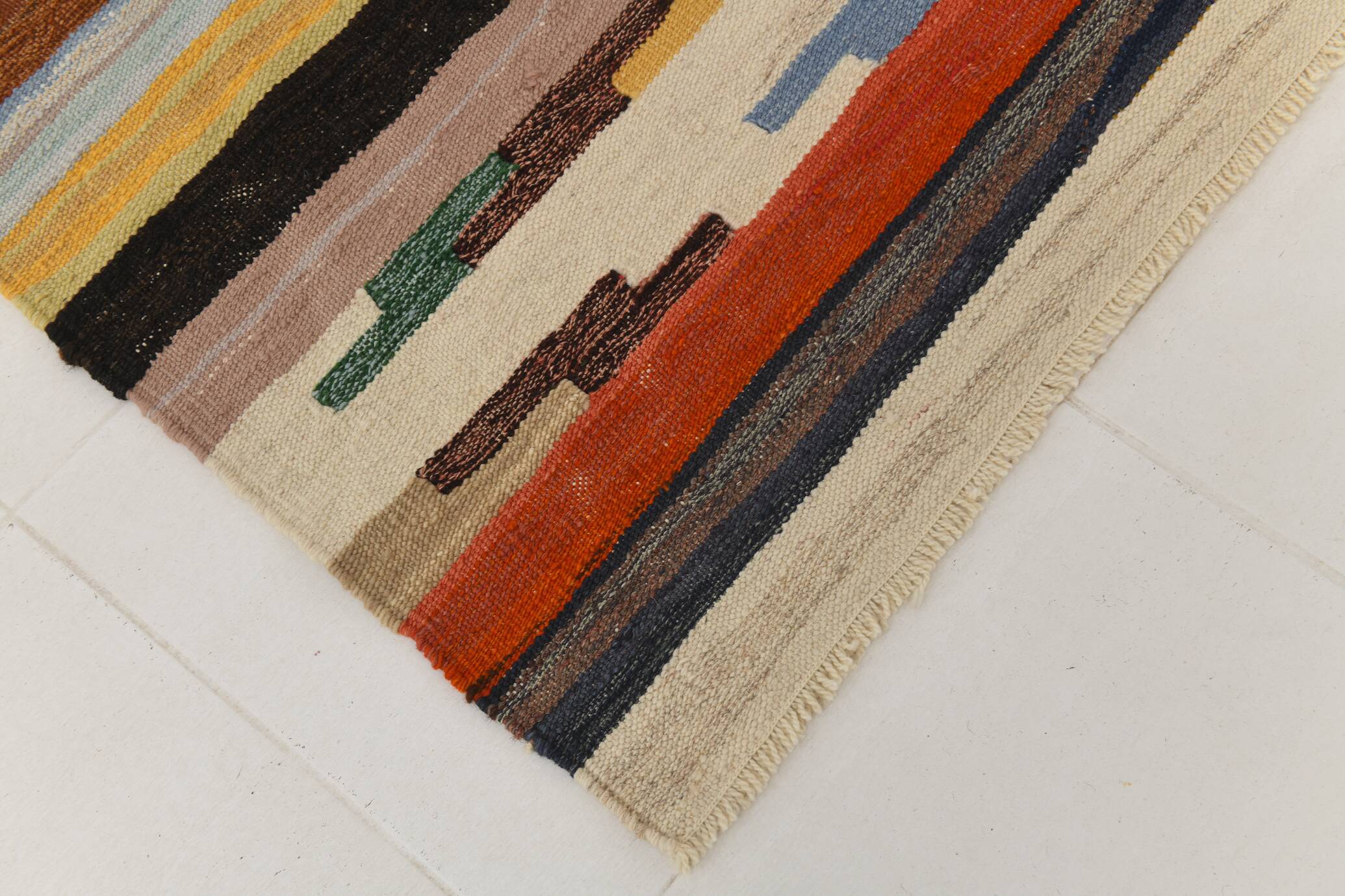 9x12 Kilim Red Green Oversize Vintage Kilim Rug, 275x370Cm