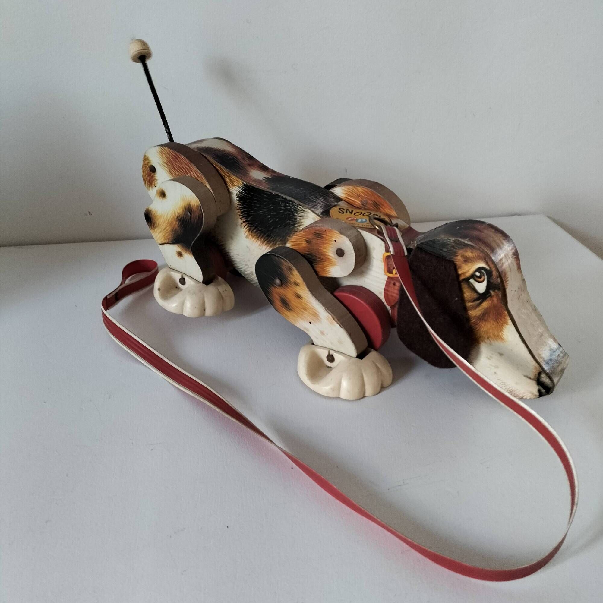 Fisher Price Snoopy wooden pull-along dog