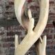 Brutalist coat rack carved in Suar WOOD HT 193 cm