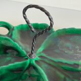 Vintage Glazed Ceramic Barbotine Dish