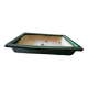 Pot bonsaï rectangulaire céramique émaillée vert