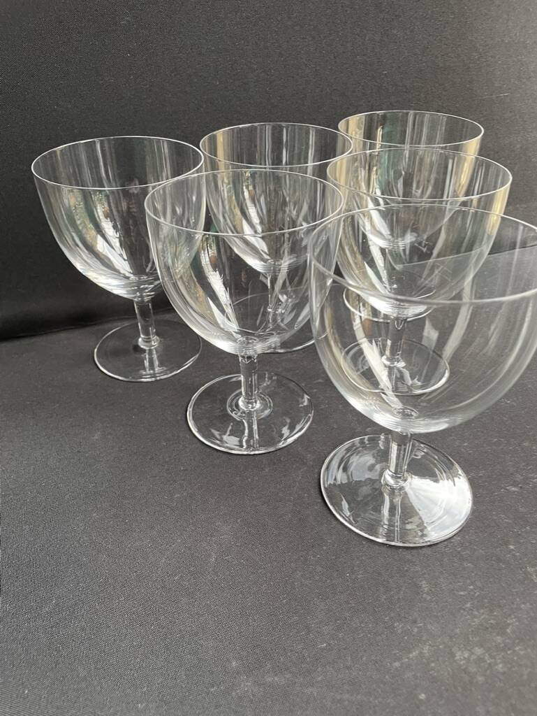 6 large glasses in light blown crystal