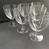 6 large glasses in light blown crystal
