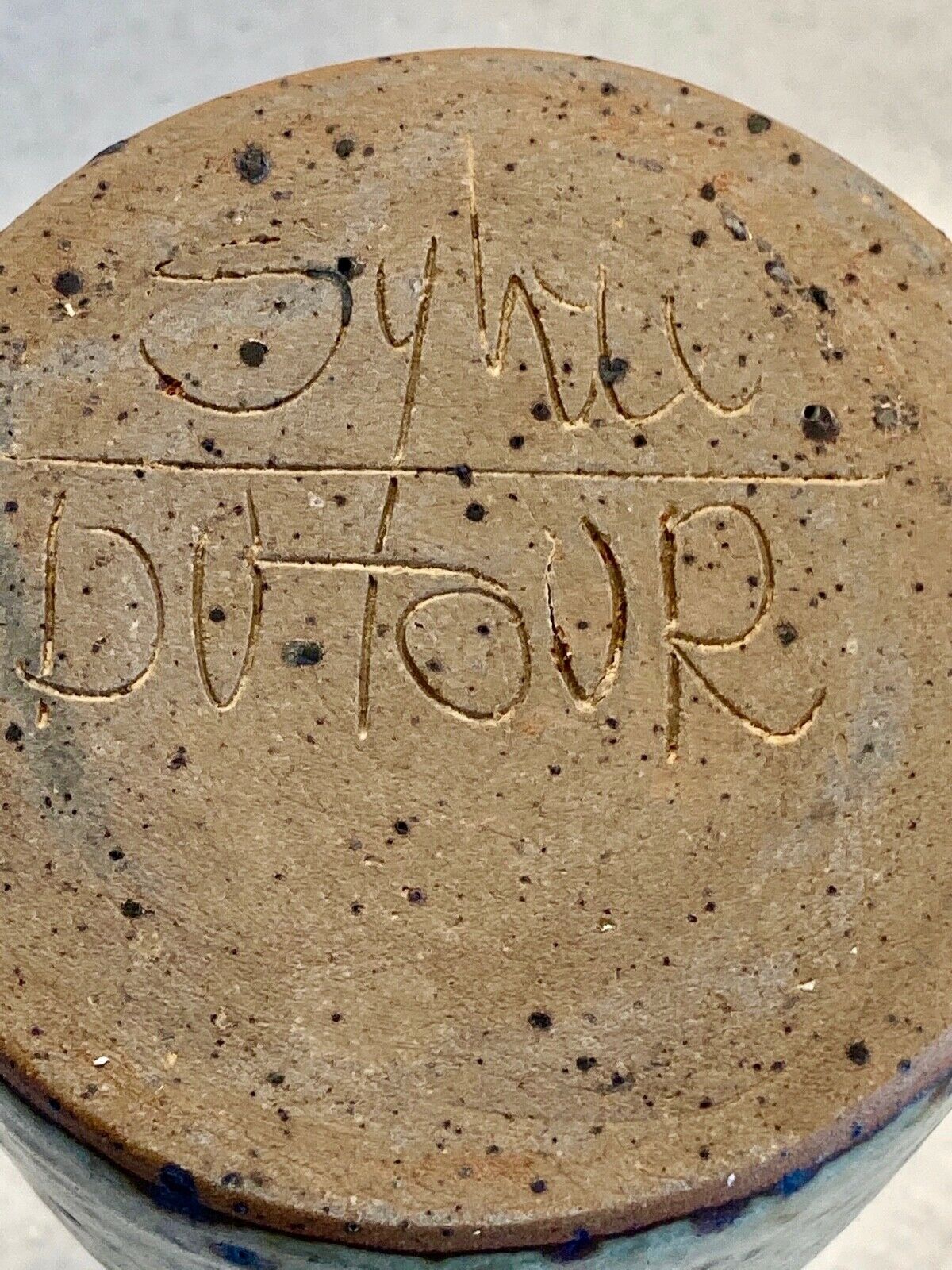 Pichet signed sylvie dufour gres la borne la puisaye epoque 1950/1960