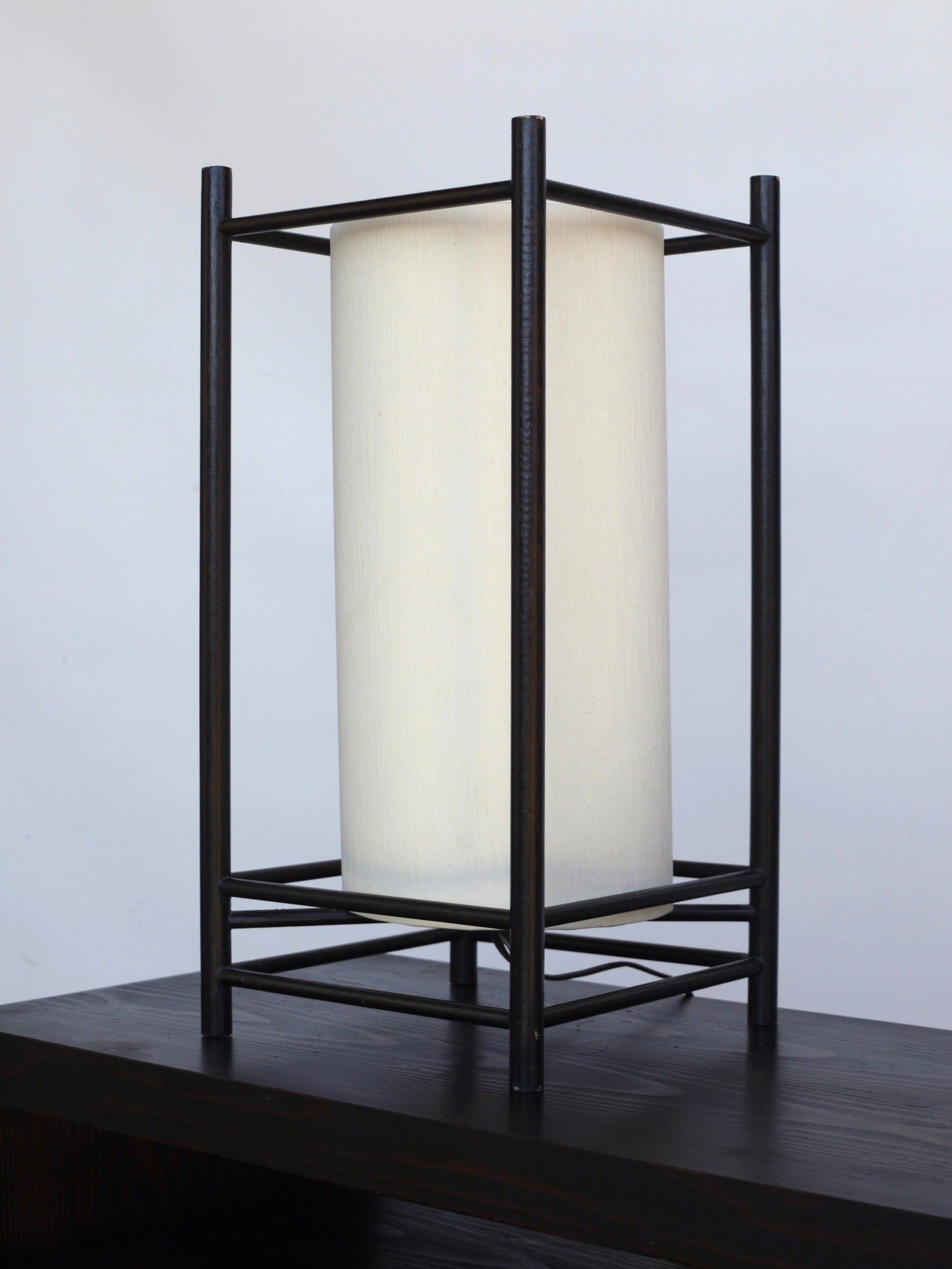 Pair of vintage Japanese style bedside lamps, 1980s