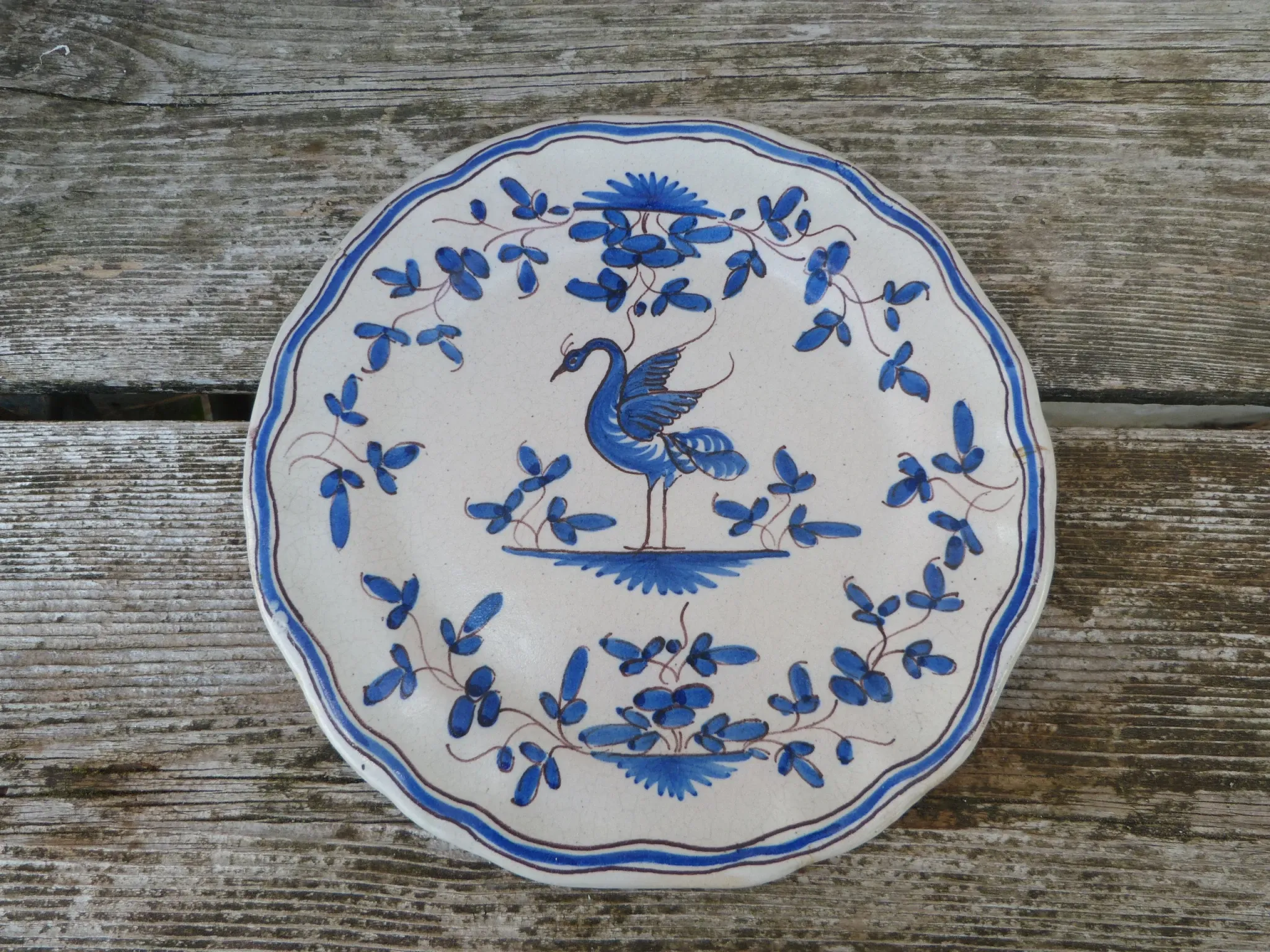 Assiette Tolosane oiseau bleu