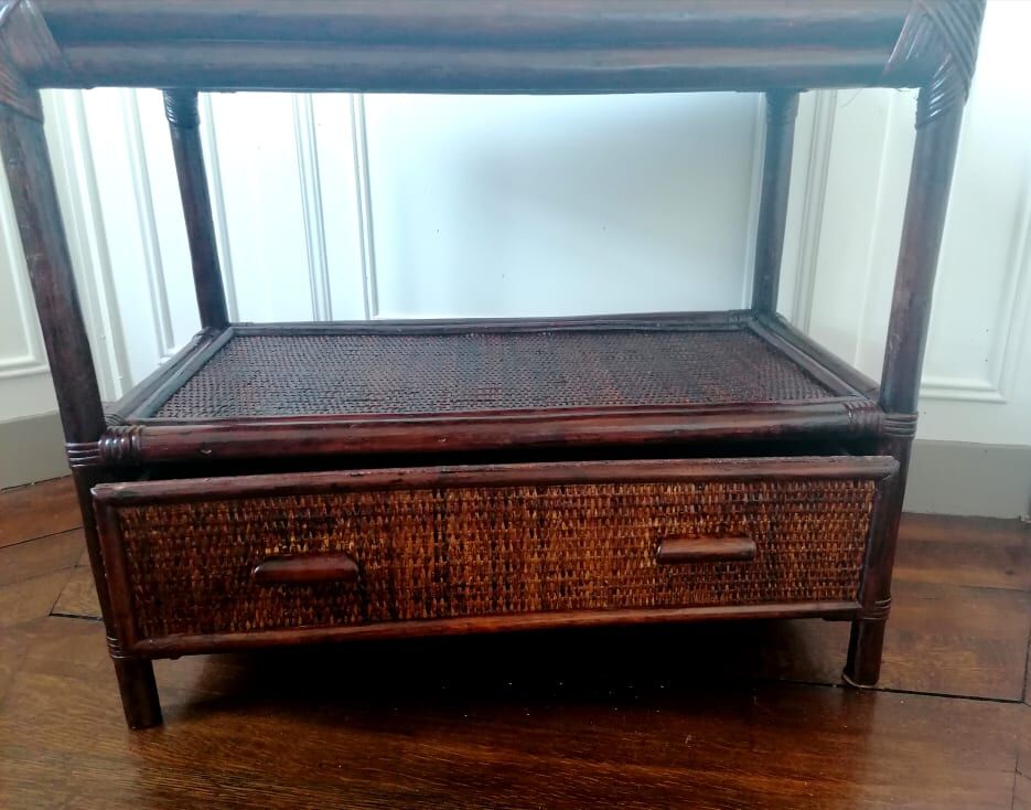 Rattan support cabinet 1960s