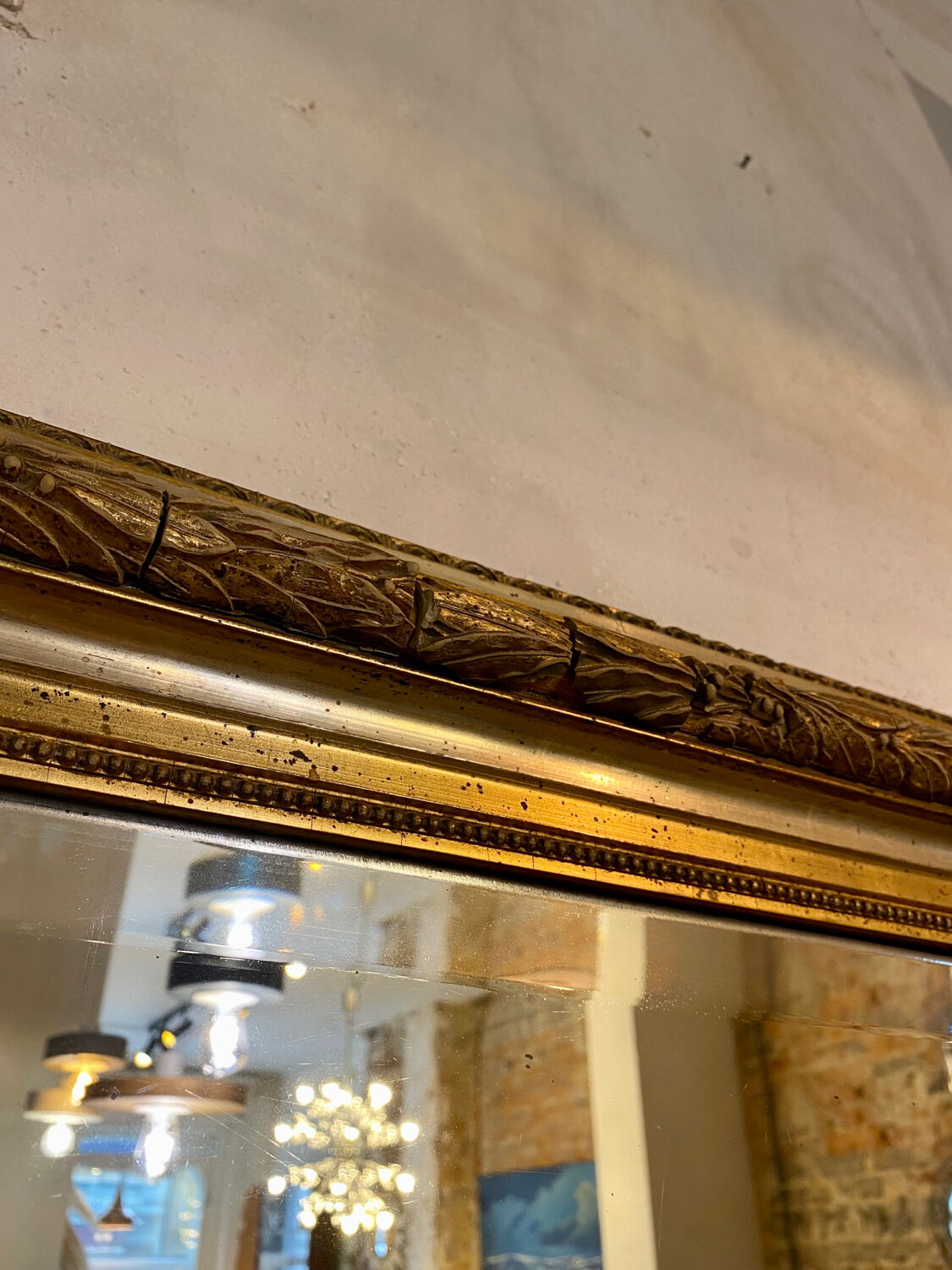 19th century gilded wooden mirror
