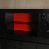 Brutalist Belgian buffet in black and red from the 1960s.