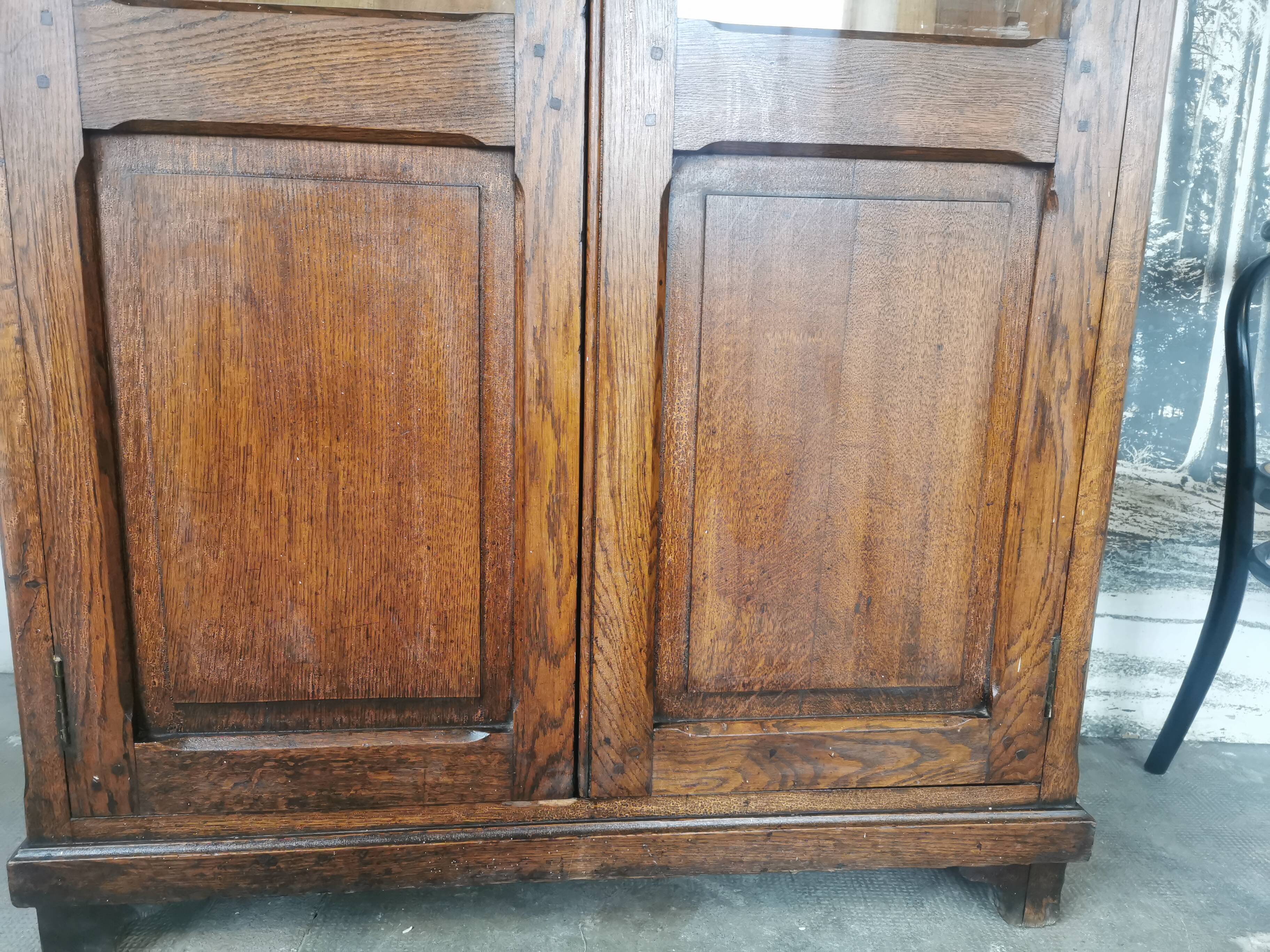 Display cabinet, oak bookcase from the 20s