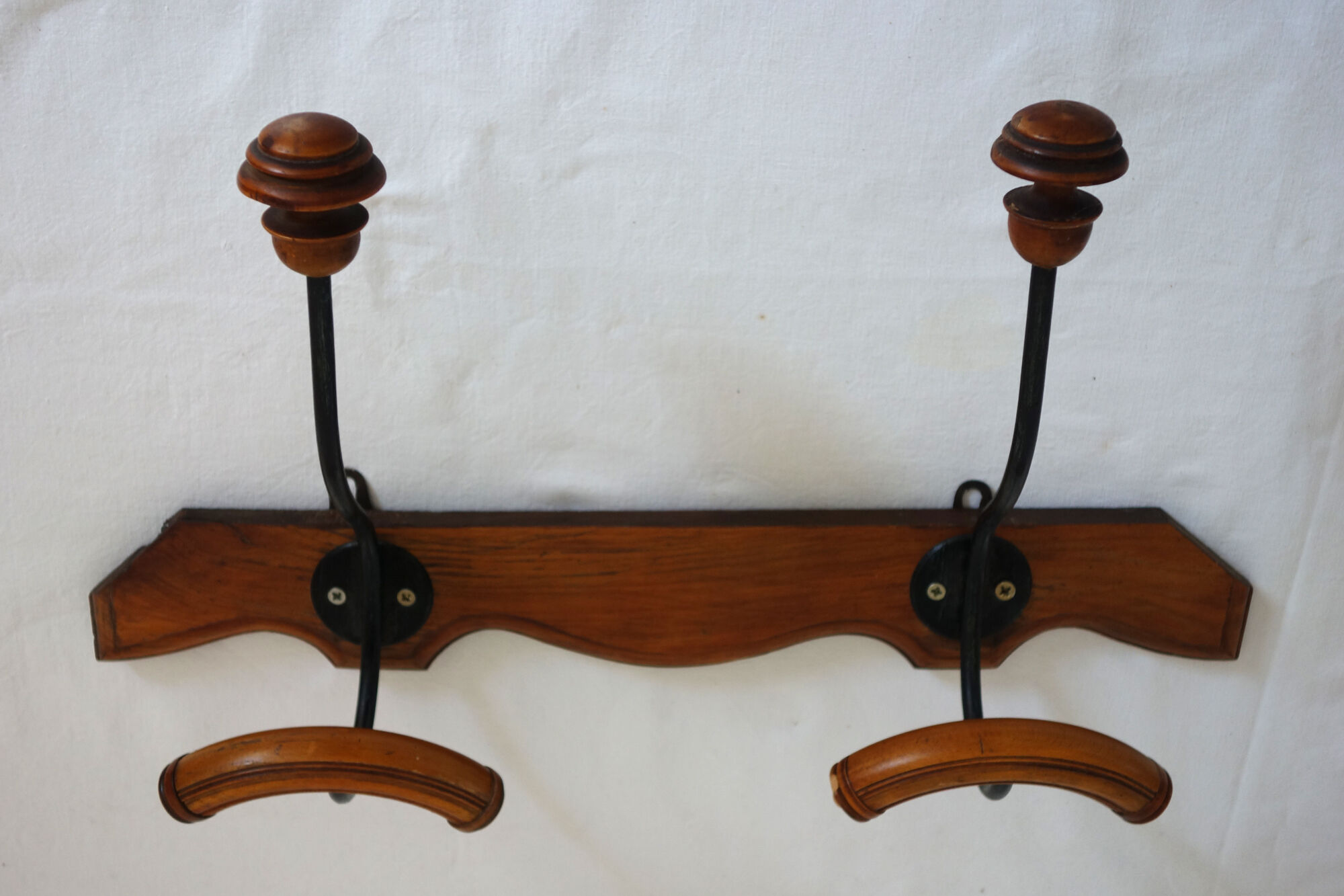 Wall coat rack 2 vintage hooks