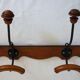 Wall coat rack 2 vintage hooks