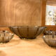 Art Deco glass dessert service, 1 cup and 7 cups