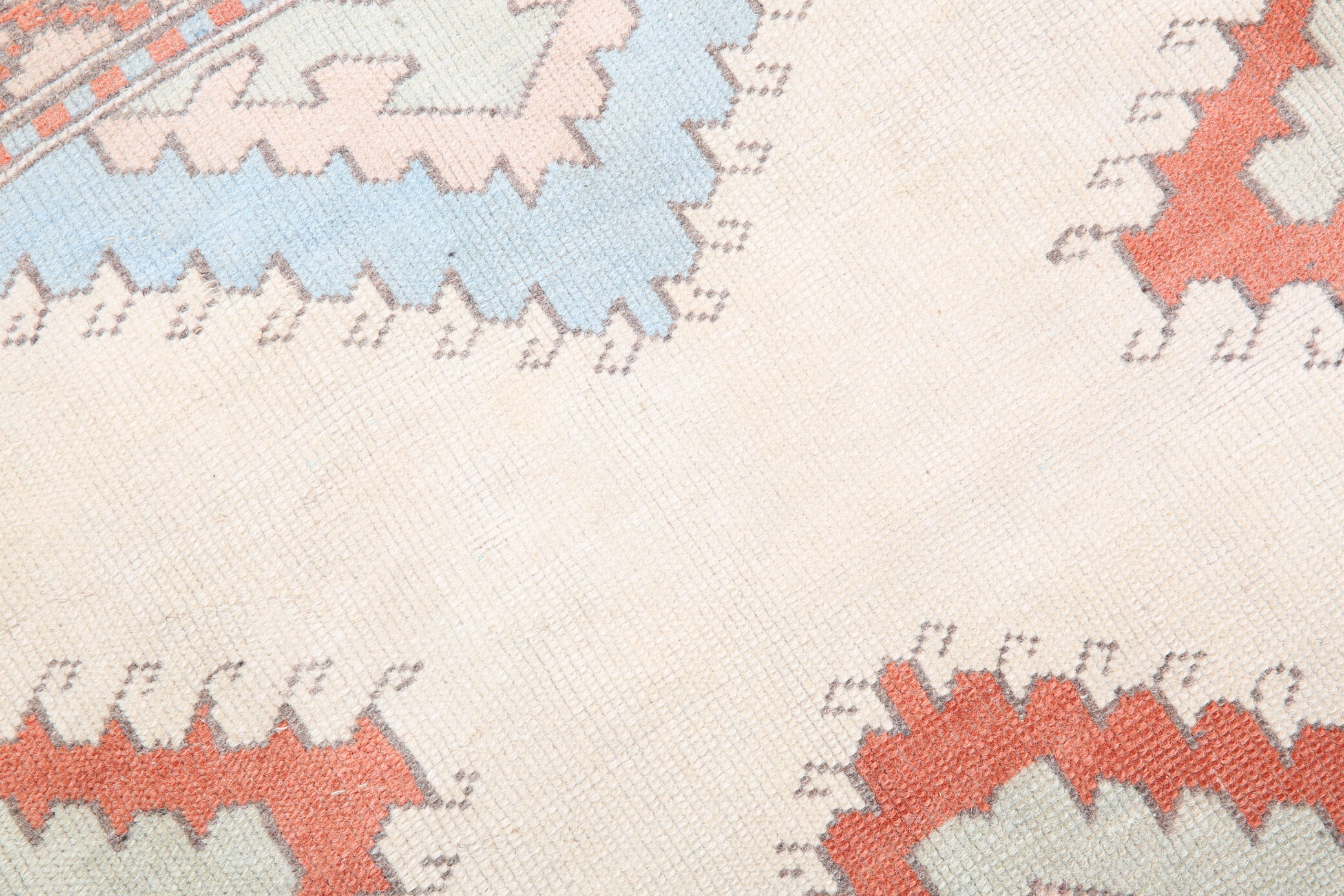 4x6 blue and beige handmade oushak rug