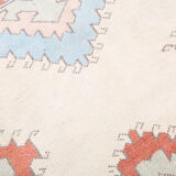 4x6 blue and beige handmade oushak rug