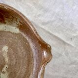 Lot ancien paire de plats caquelons terre cuite vernissée bec verseur poignées poêlon