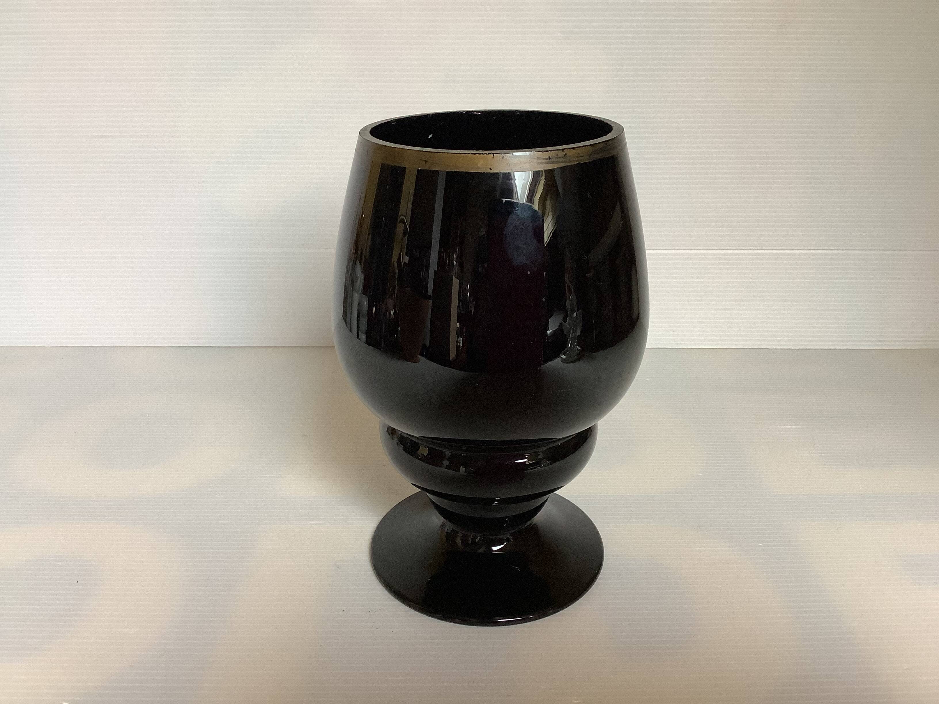 Hand-decorated opaline vase