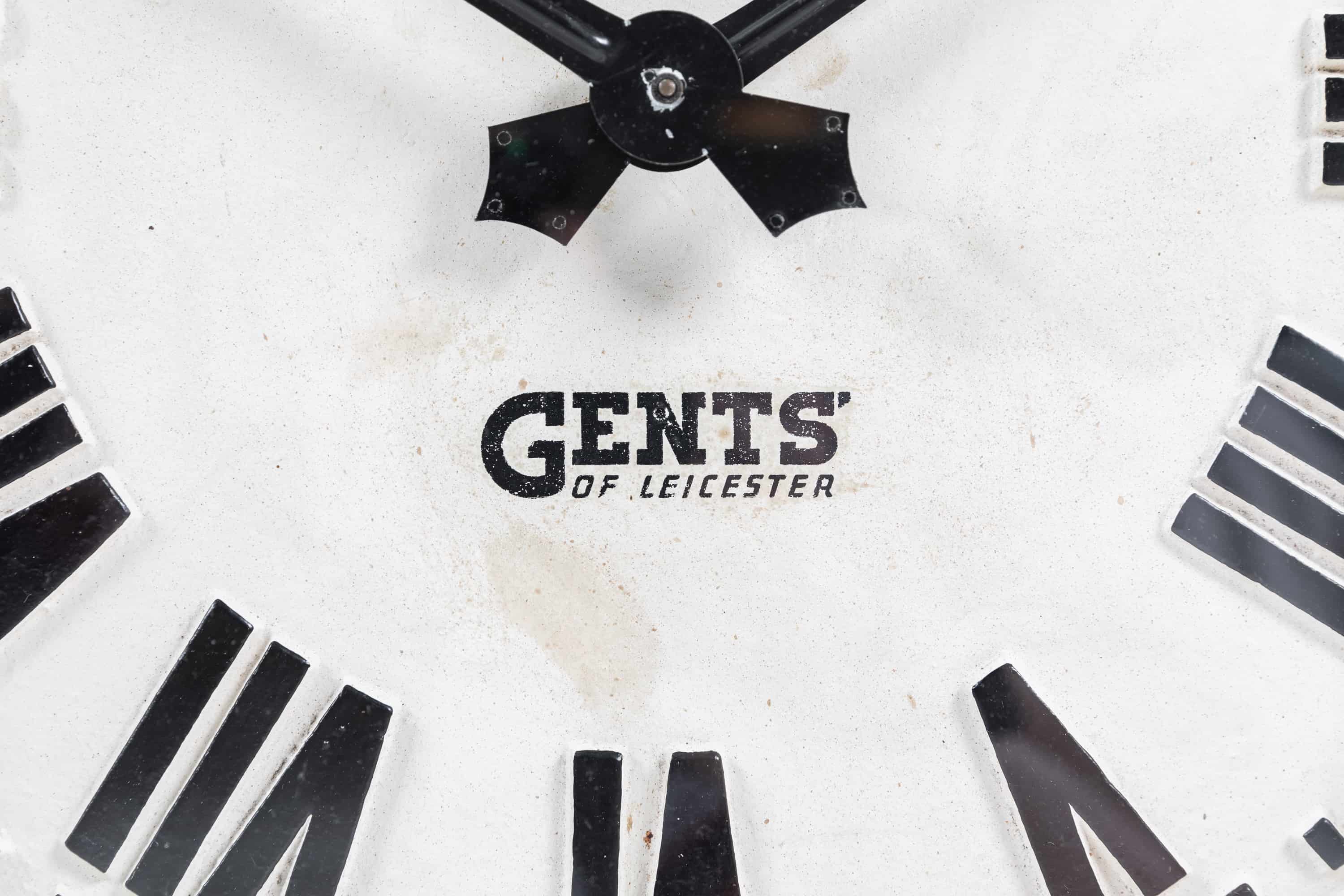 Industrial cast iron gents of leicester clock