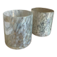 Set of two designer glass candle holders