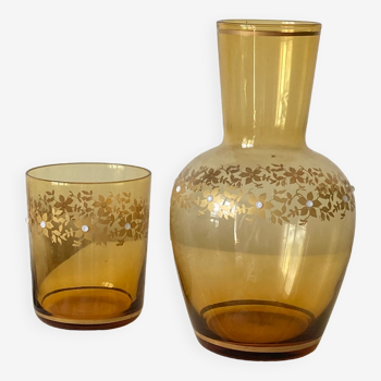 Amber glass night decanter