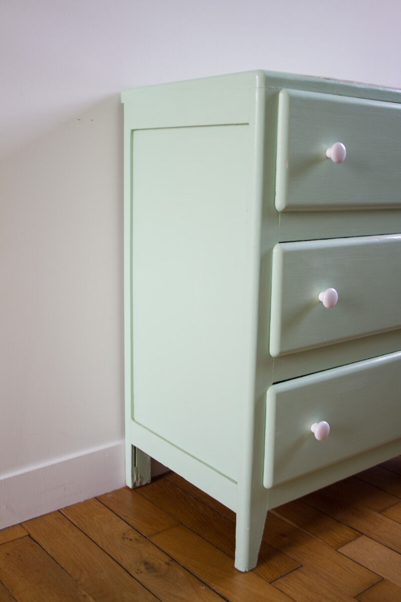 Commode vintage vert d'eau