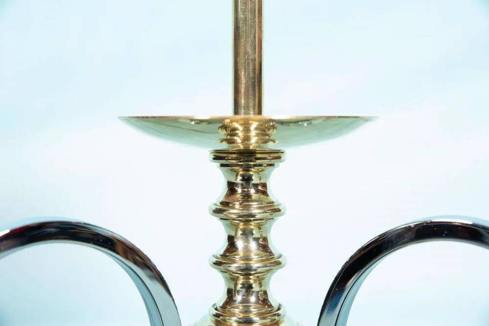 Vintage brass table lamp in Hollywood Regency style from the 50s/60s.