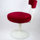 60s rotating tulip cocktail chair in red velvet