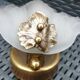 Pair of wall lamps in glass paste and brass, art deco, scallop shell by Mariner S.A.