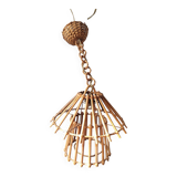 Vintage rattan pendant – France, 1970s – in the style of Louis