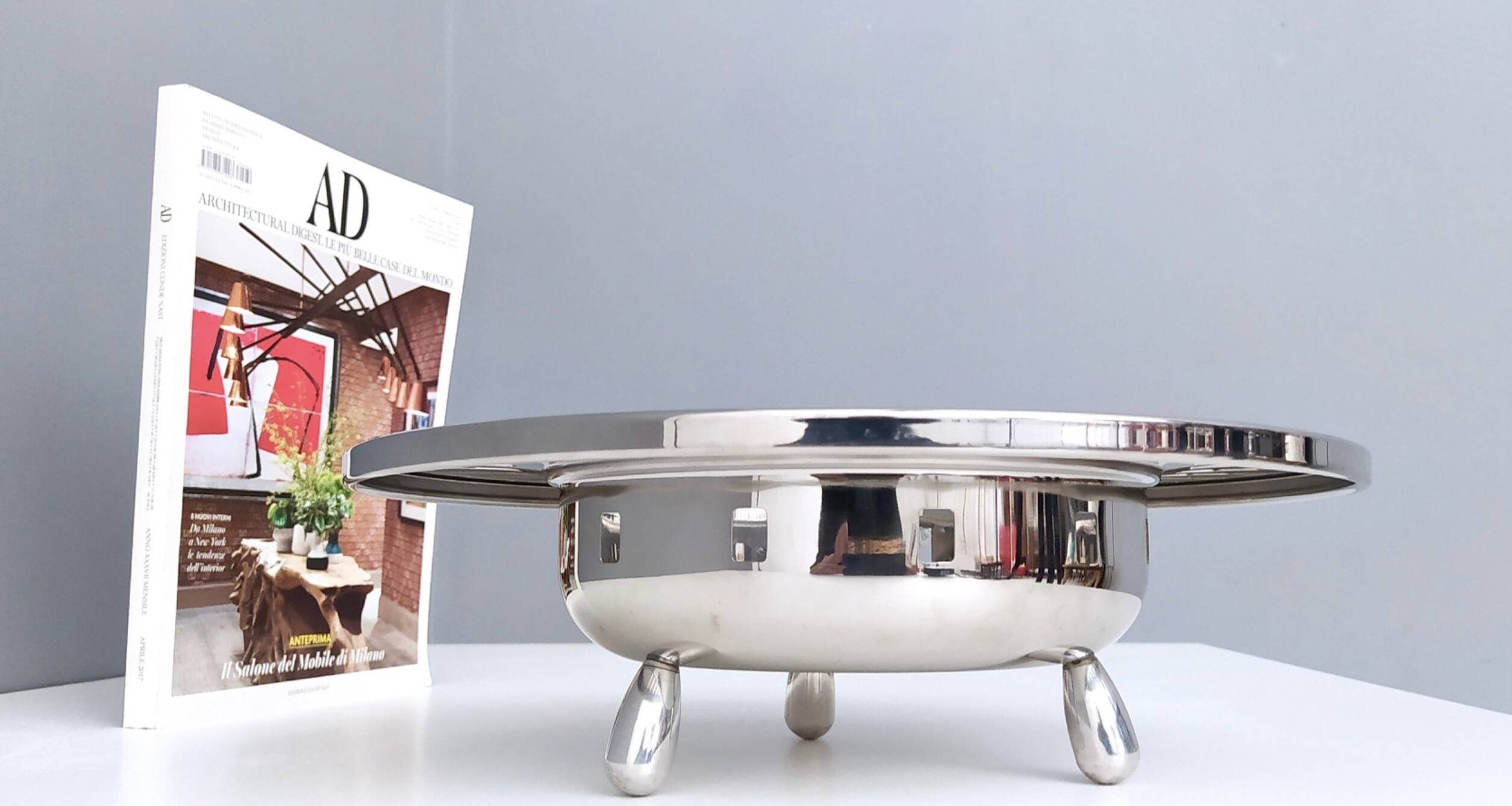 Alessi Stainless Steel Cutout Skyscraper Footed Trinket Bowl or Centerpiece