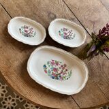 Set of 3 vintage relish dishes, "Indian Tree" model by Digoin