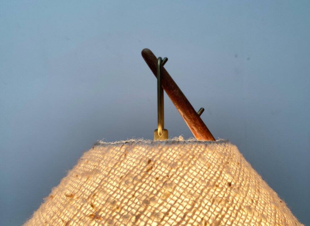 Mid-century Dornstab table lamp in teak by A. Pöll for Kalmar