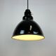 Industrial black enamel pendant lamp, 1950s