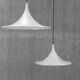 1970s Pair of Guzzini "Trumpet" Pendant Lamps by Meblo , Italy