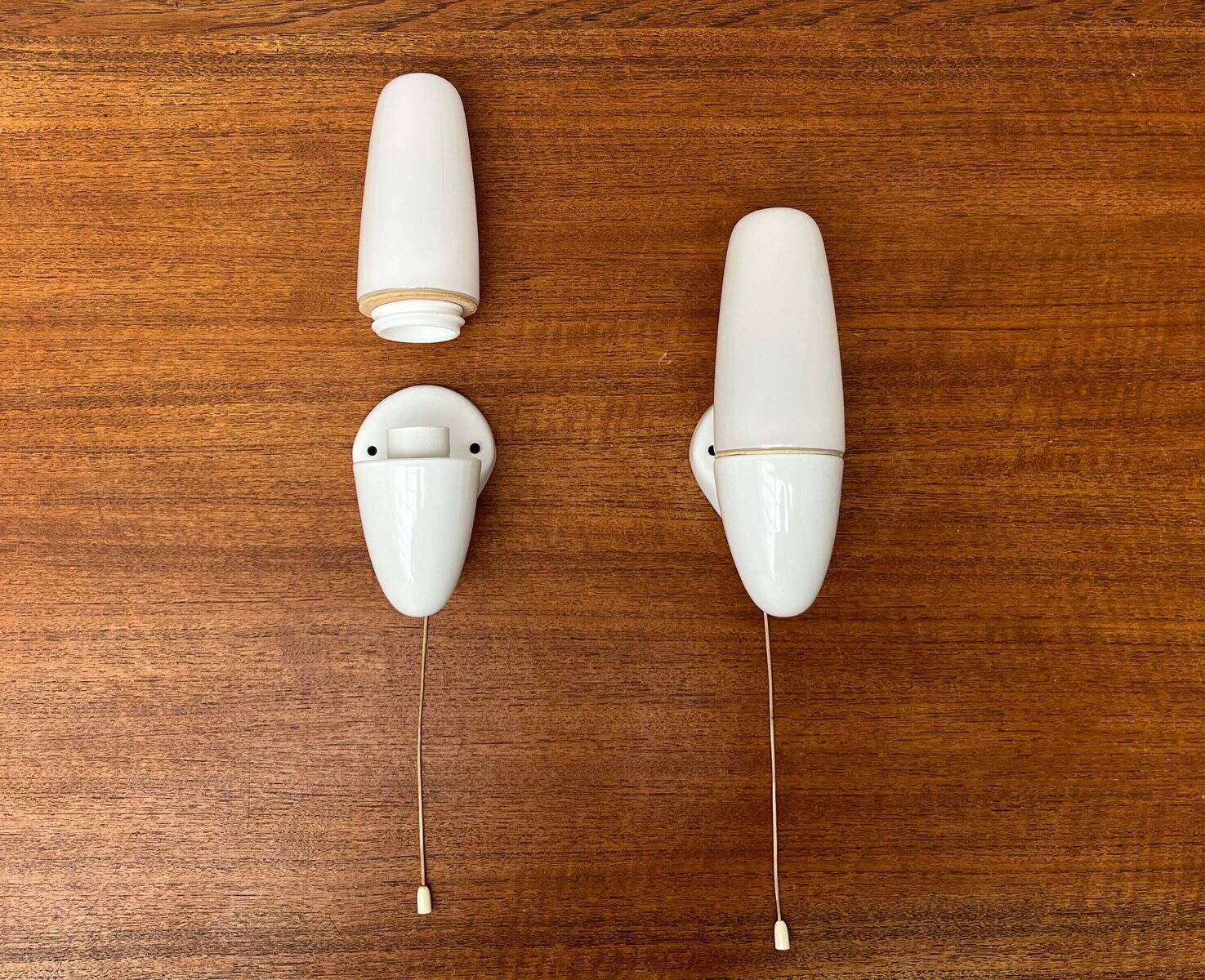 Mid-Century Modern German Ceramic 6065 Sconce by Wilhelm Wagenfeld for Lindner, 1950s, Set of 2