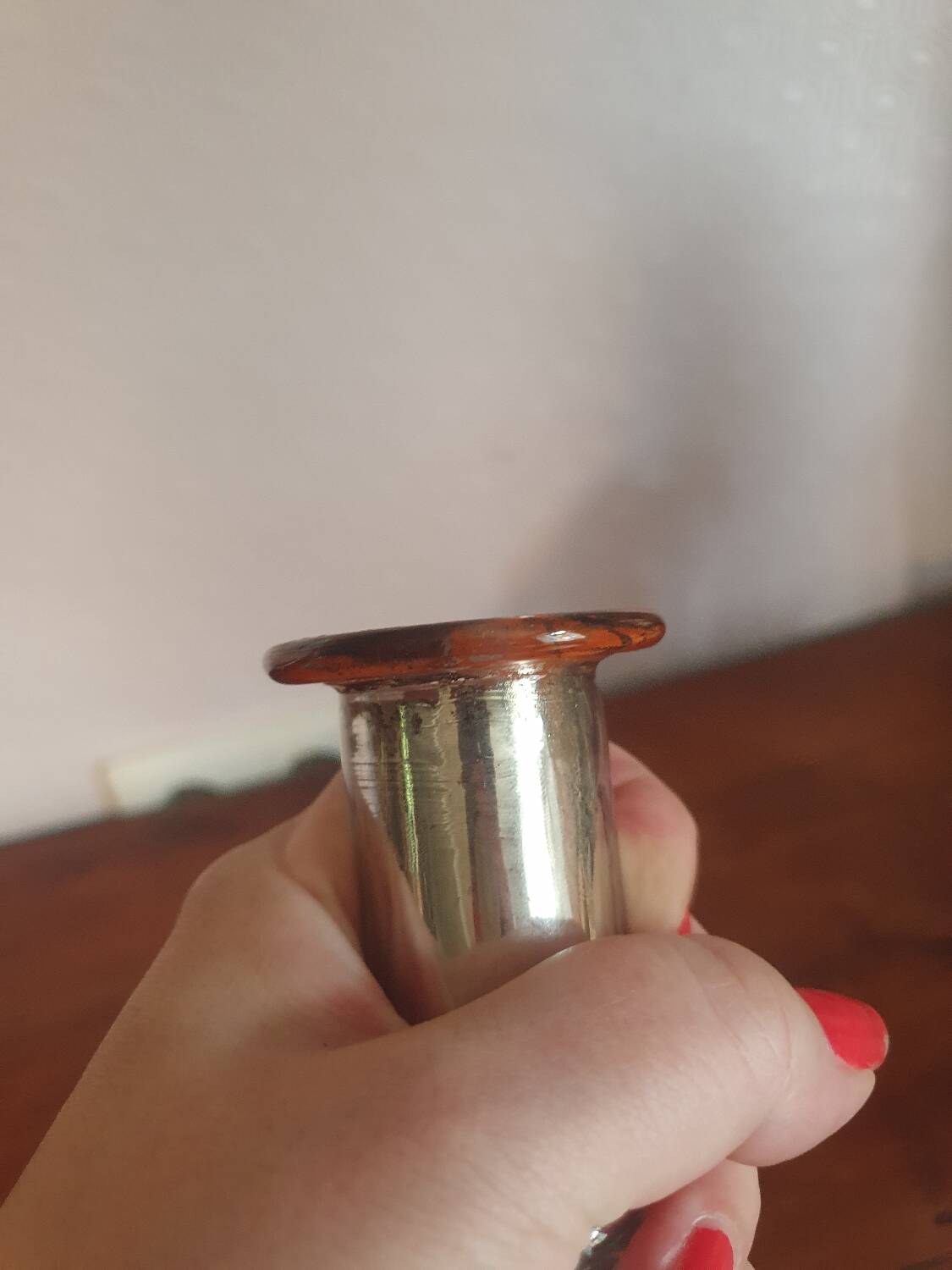 Vintage mercury glass candle holder