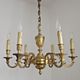 French art nouveau bronze empire style 6 lights chandelier