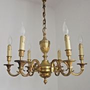 French art nouveau bronze empire style 6 lights chandelier