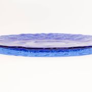 Vintage dark blue decorative plate in glass, Italy, 1960s.