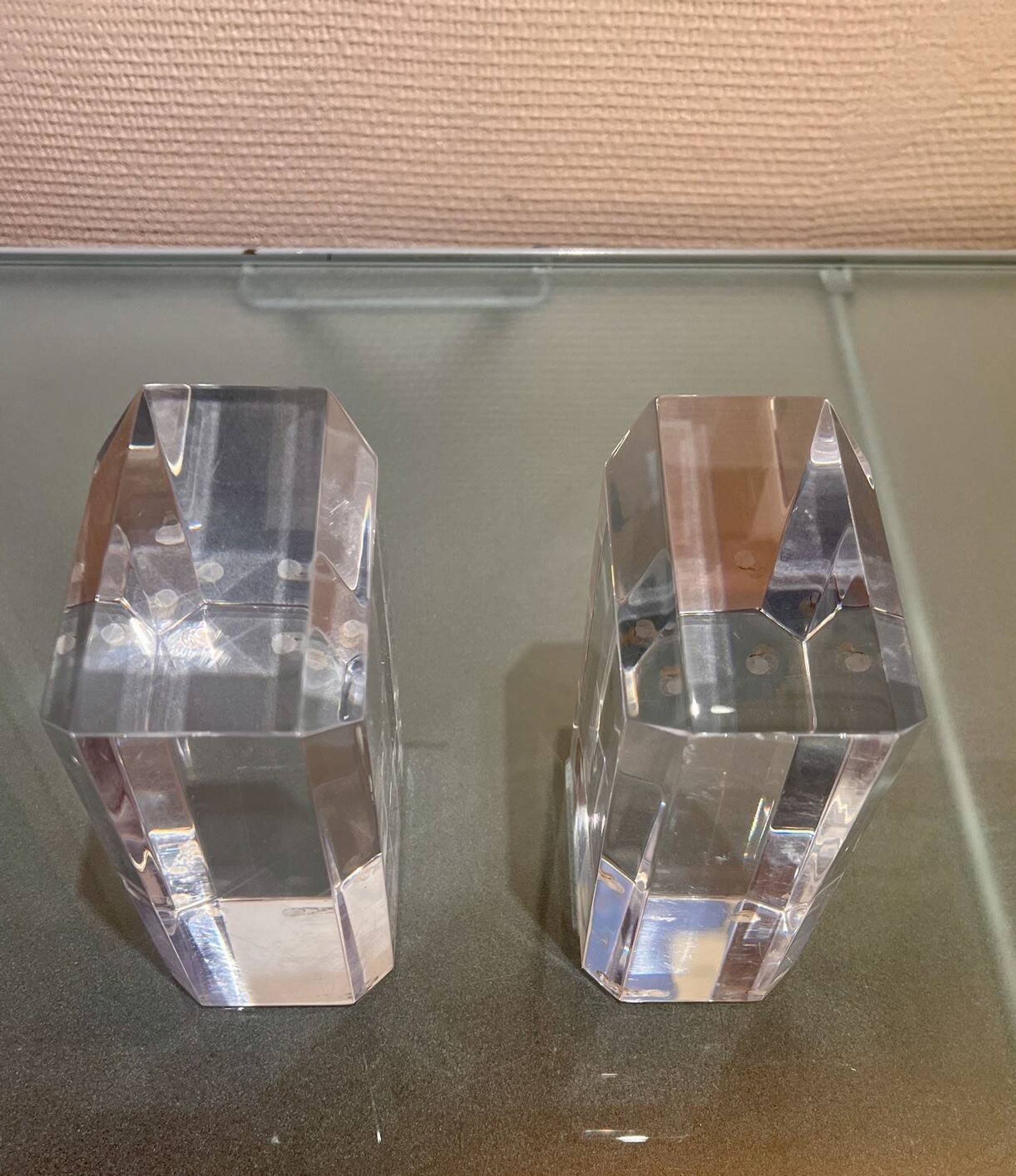 Serre-livres ritts, astrolite lucite, 1970s