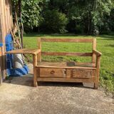 19th century walnut bench