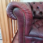 Canapé chesterfield vintage 60's-80's rouge bordeaux