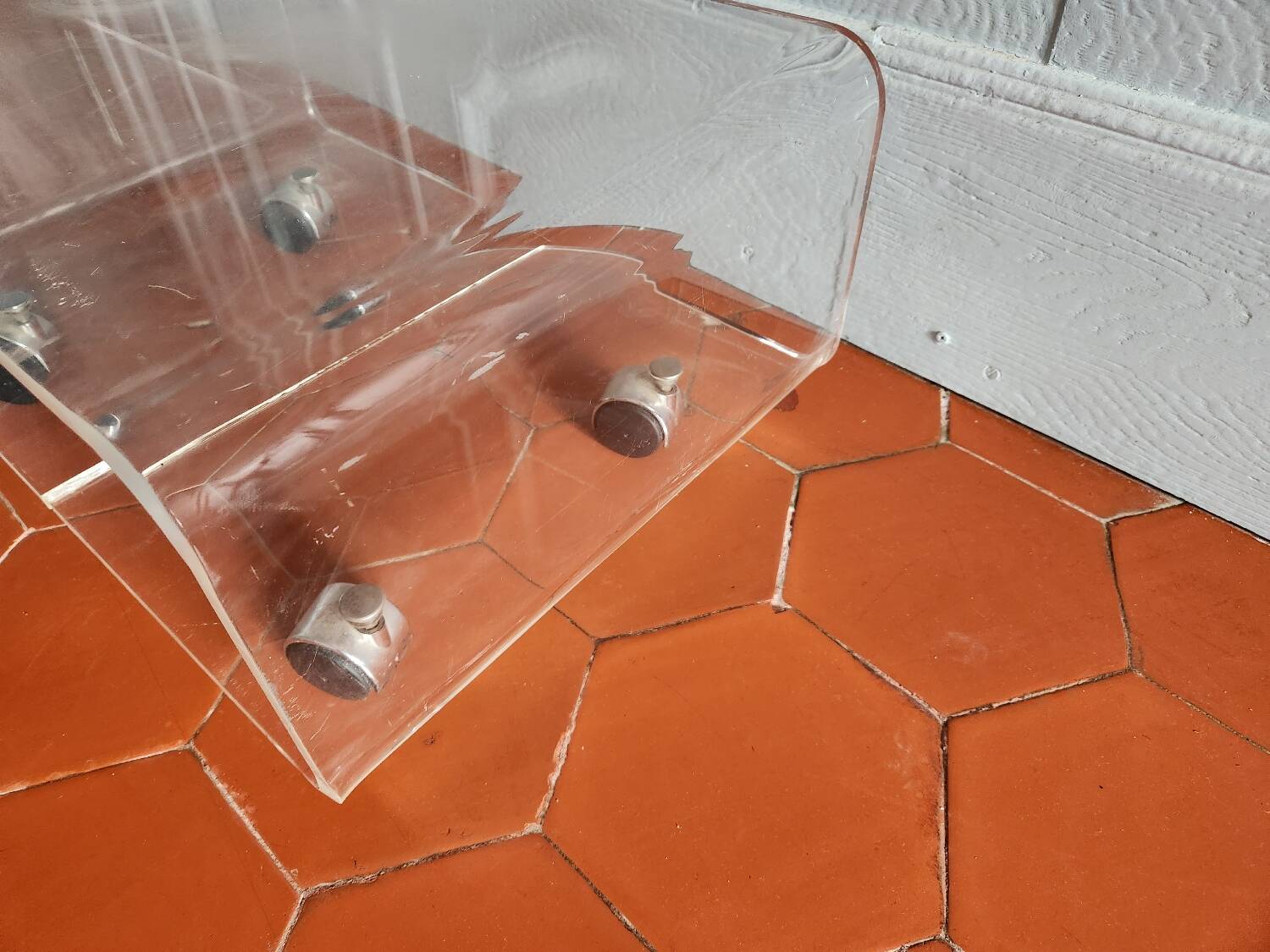 70s plexiglass coffee table
