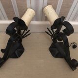2 wall light fer forge