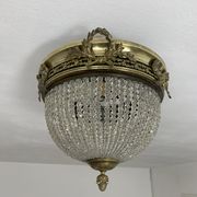 19th brass basket ceiling and beaded glass beads
